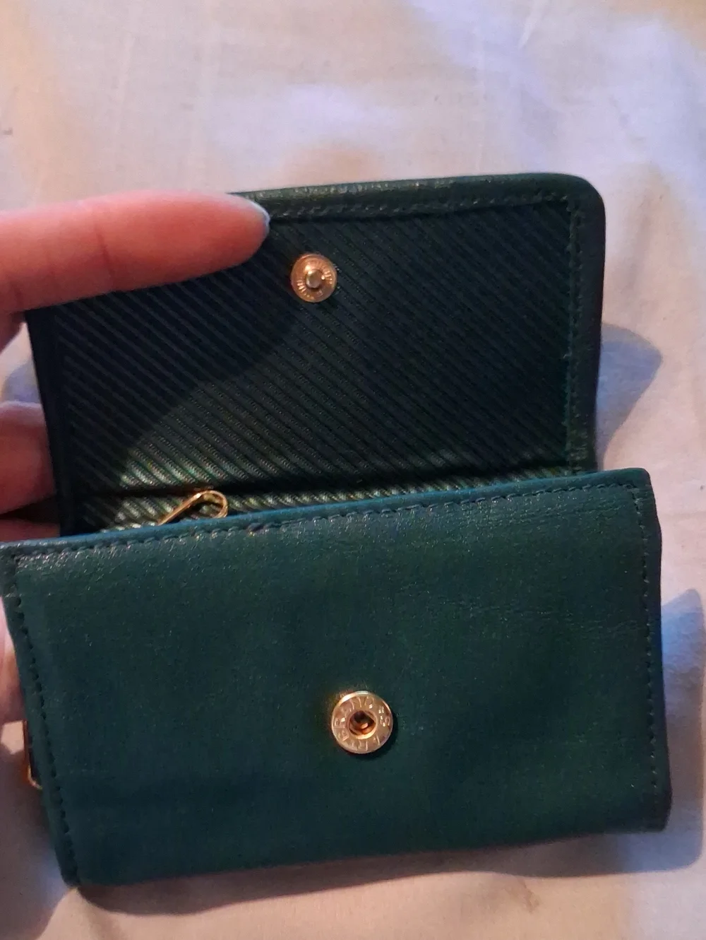 Textured Teal Women's Wallet - Elegant Patchwork Design